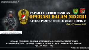 Dansatgas Mobile Yonif 300 Siliwangi Melaksanakan Paparan Keberhasilan Satgas kepada Asops Kasad dalam Kegiatan Rakor Penyiapan Satgas Operasi Dalam Negeri