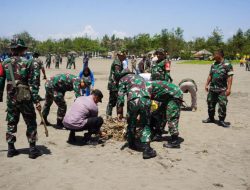 Hijaukan Kawasan Pantai, Peringati Hari Juang TNI AD dan Hari Menanam Pohon Sedunia, Korem 071/Wijayakusuma Tanam Ribuan Pohon Cemara Laut