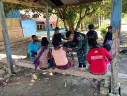 Wujud Tingkat Kepedulian Satgas Yonif 122/TS Berikan Pelayanan Kesehatan di Desa Binaan Kampung Mosso, Papua
