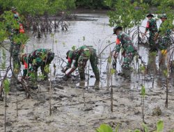 Kodim 0104/Atim Melaksanakan Tanam Mangrove Serentak Sejajaran Kodam IM