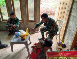 Pos Haumeniana Satgas Yonkav 6/Naga Karimata Berbagi untuk Masyarakat Perbatasan
