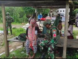 Peduli Terhadap Kesehatan Masyarakat, Satgas Yonif 642/Kps Laksanakan Yankes di Kampung Warwasih